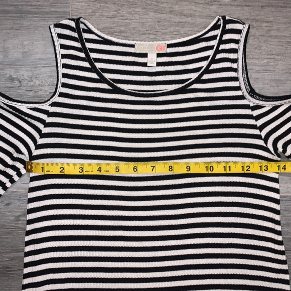 GIANNI BINI Stripe Cold Shoulder Dress Size S - Picture 6 of 9